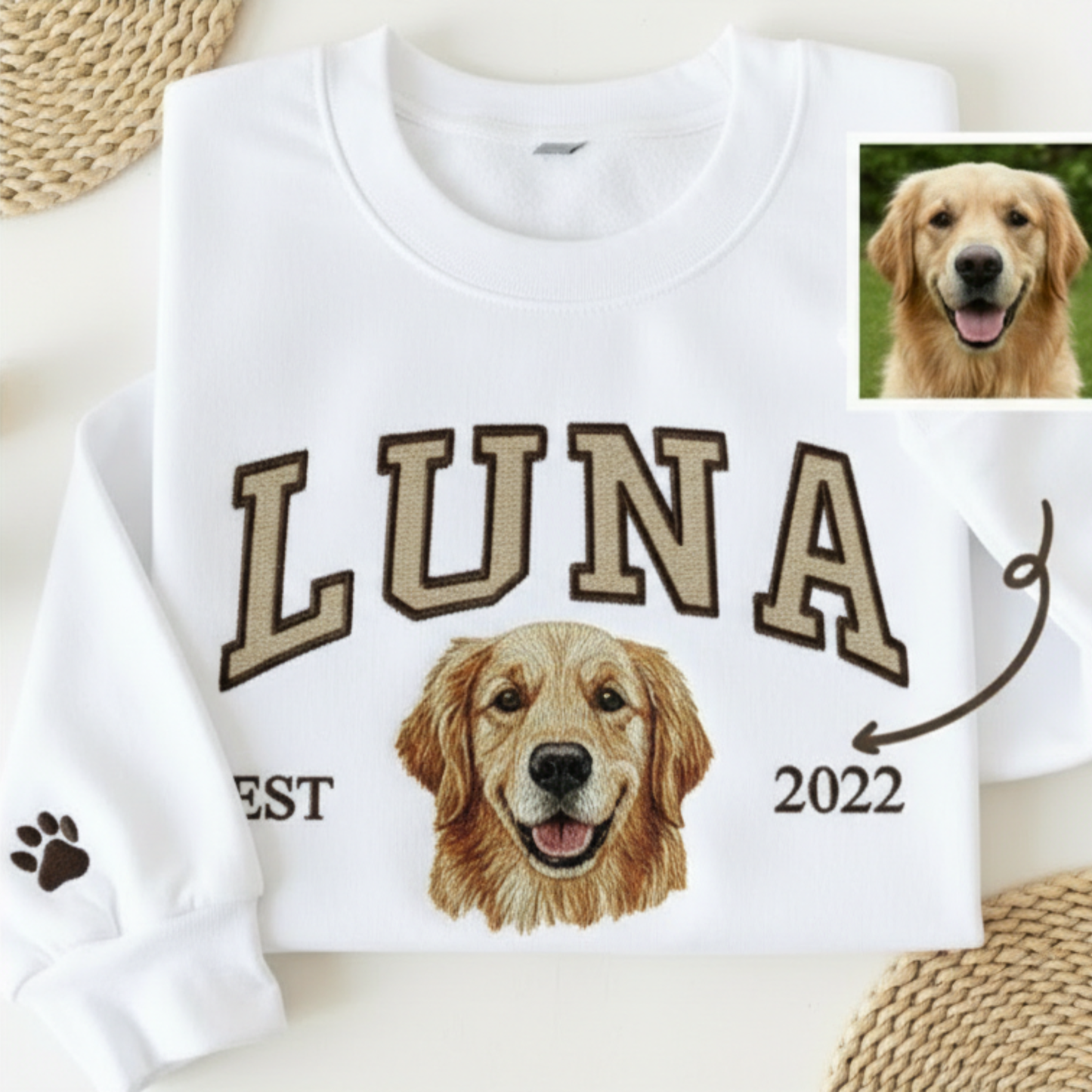 🐾 Custom Pet Embroidered Sweatshirt