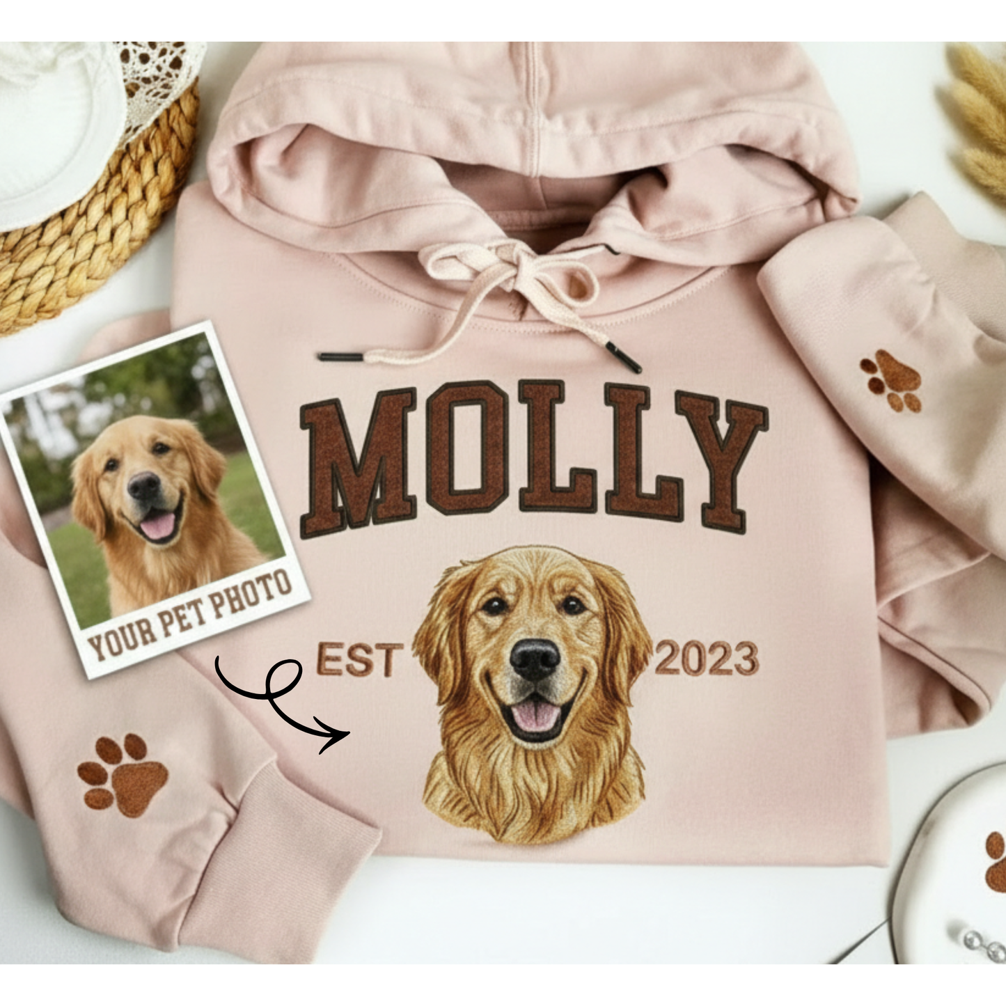 🐾 Custom Pet Embroidered Hoodie