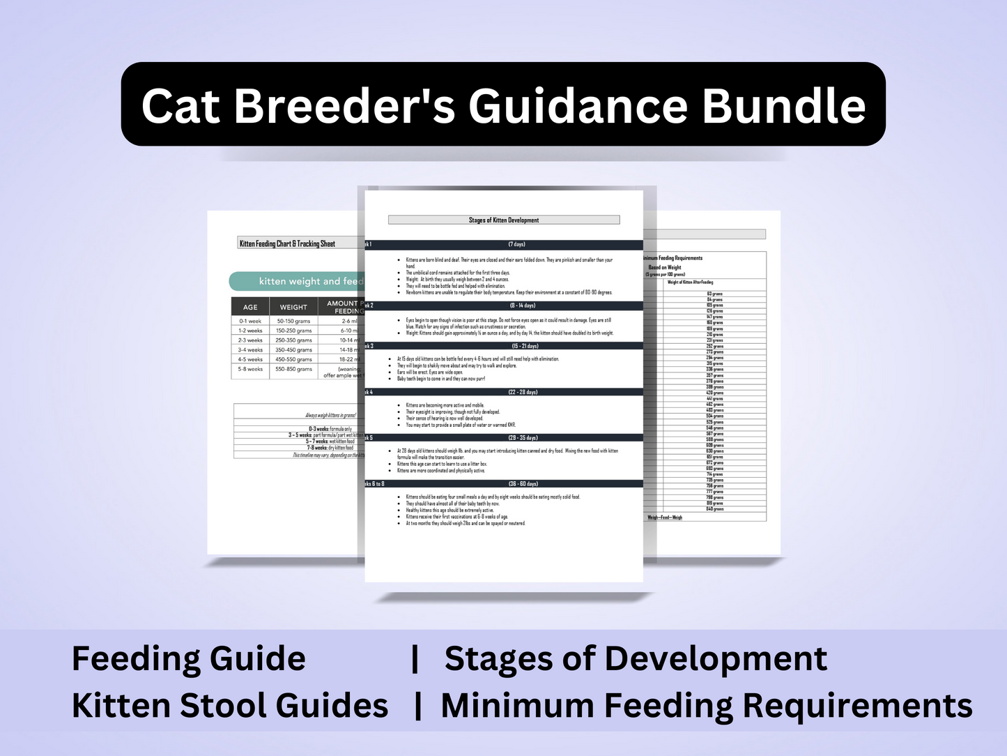 Guides for Cat Breeder | Printable PDF | Kitten Feeding Guide | Kitten ...