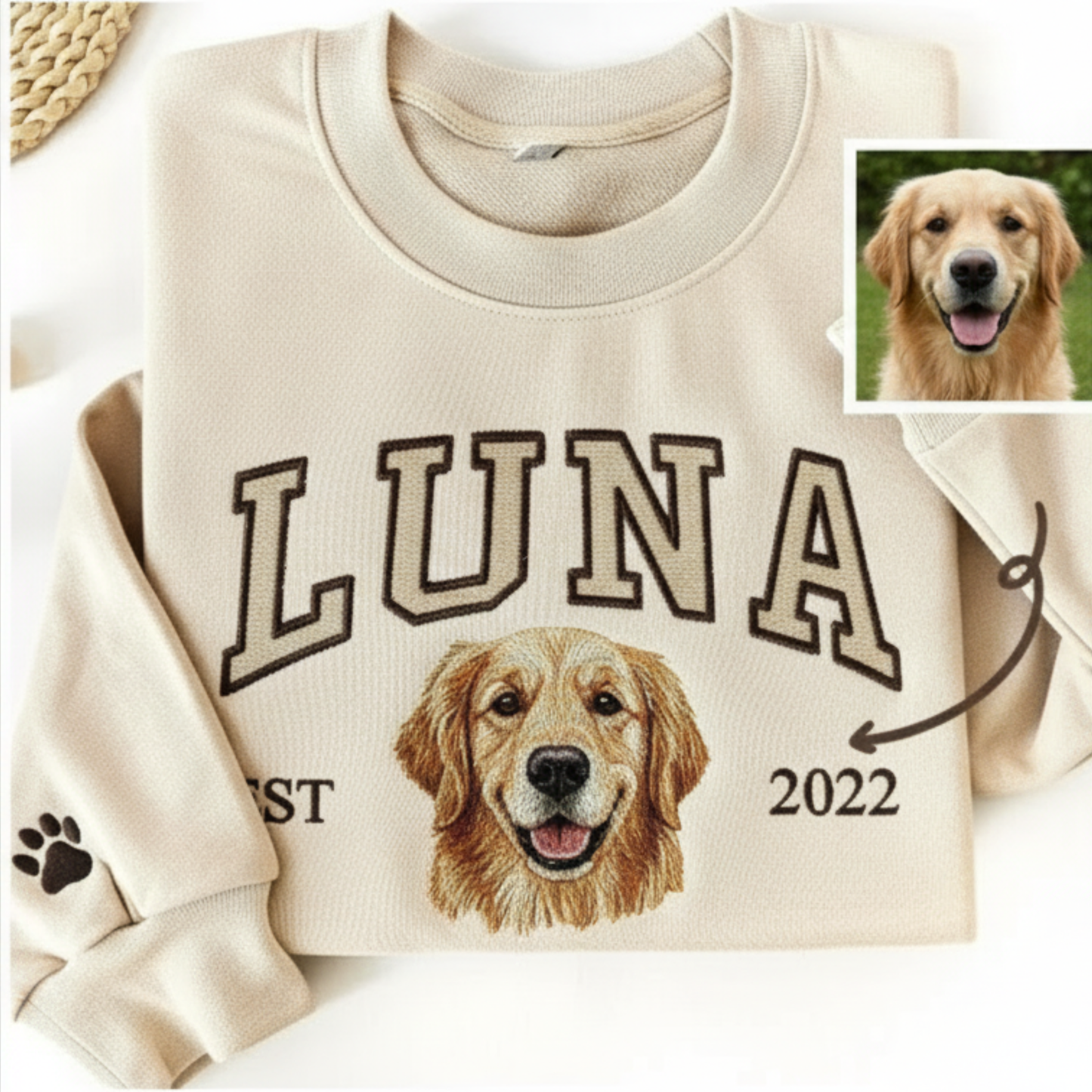 🐾 Custom Pet Embroidered Sweatshirt