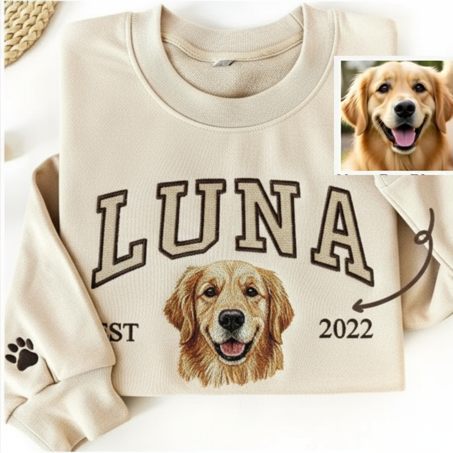 🐾 Custom Pet Embroidered Sweatshirt