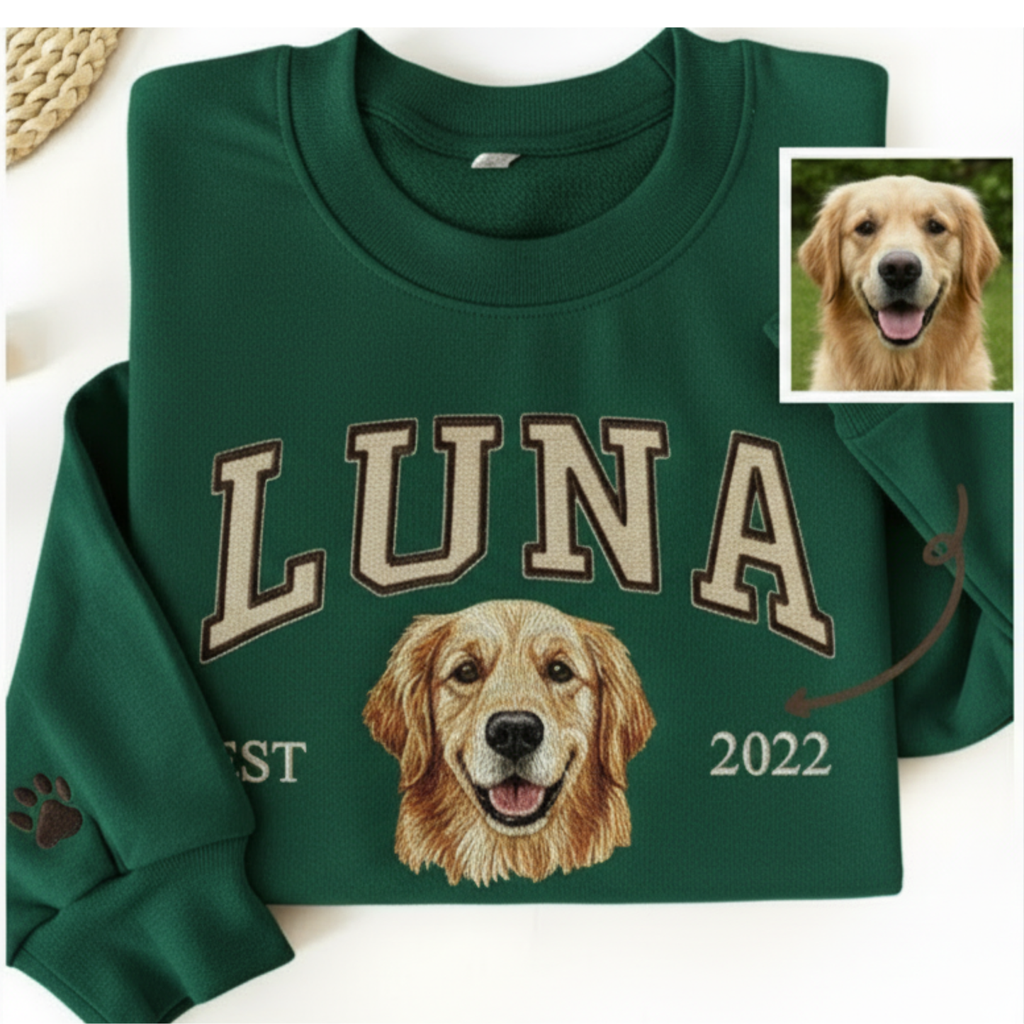🐾 Custom Pet Embroidered Sweatshirt