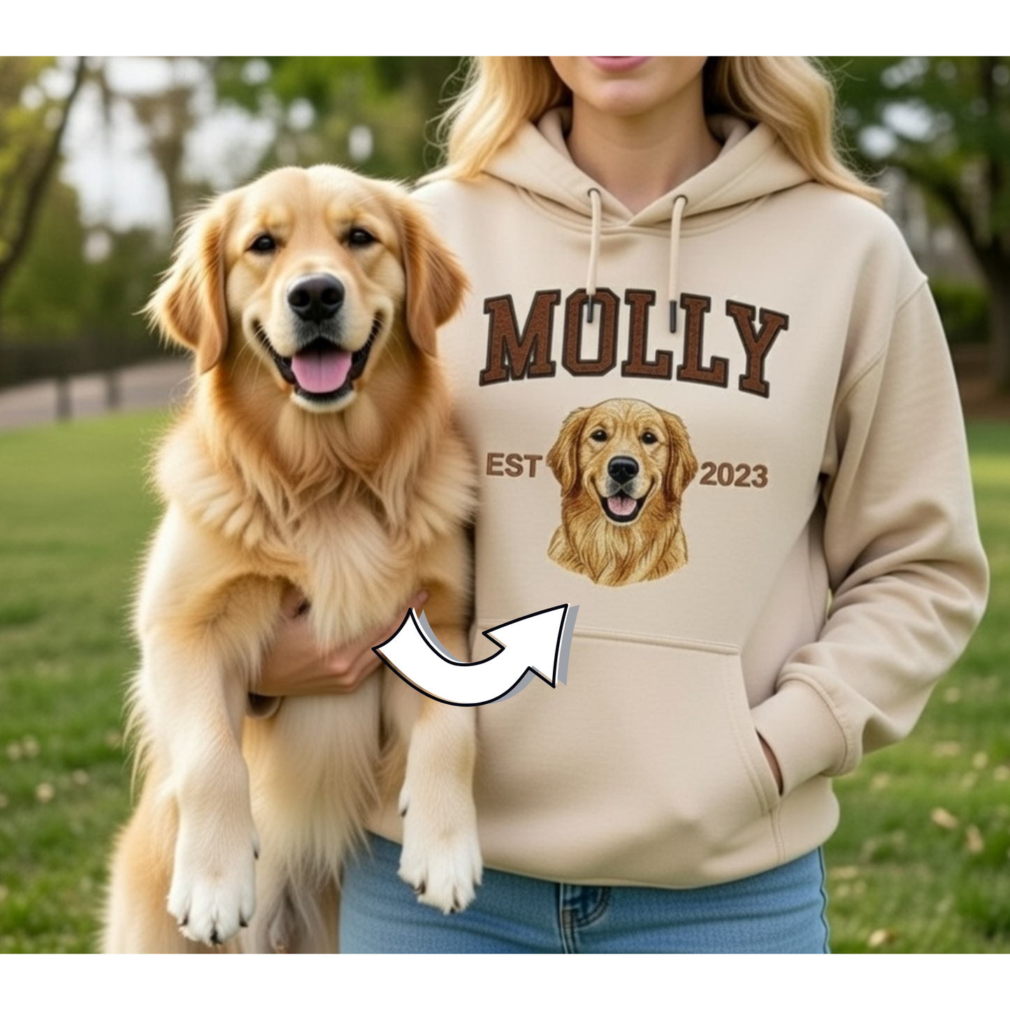 🐾 Custom Pet Embroidered Hoodie