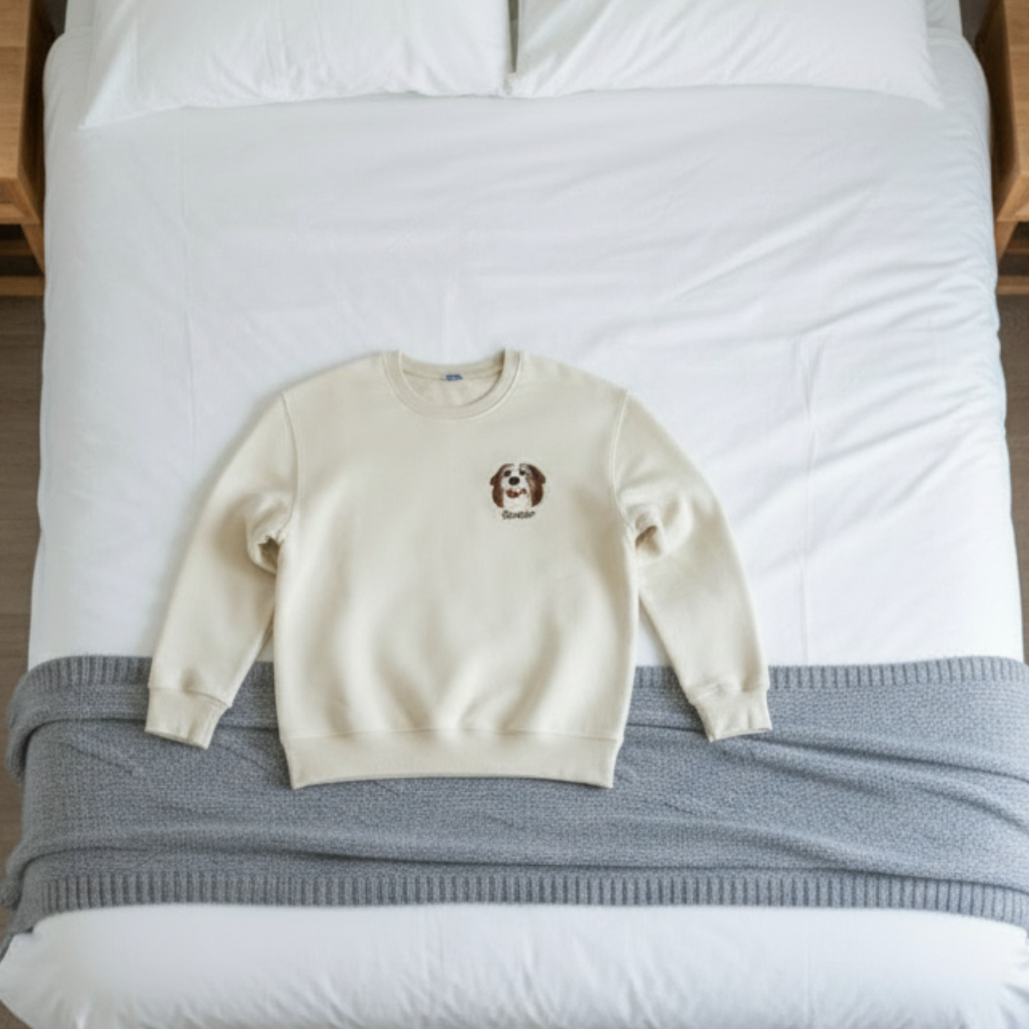 Custom Pet Face Embroidered Sweatshirt